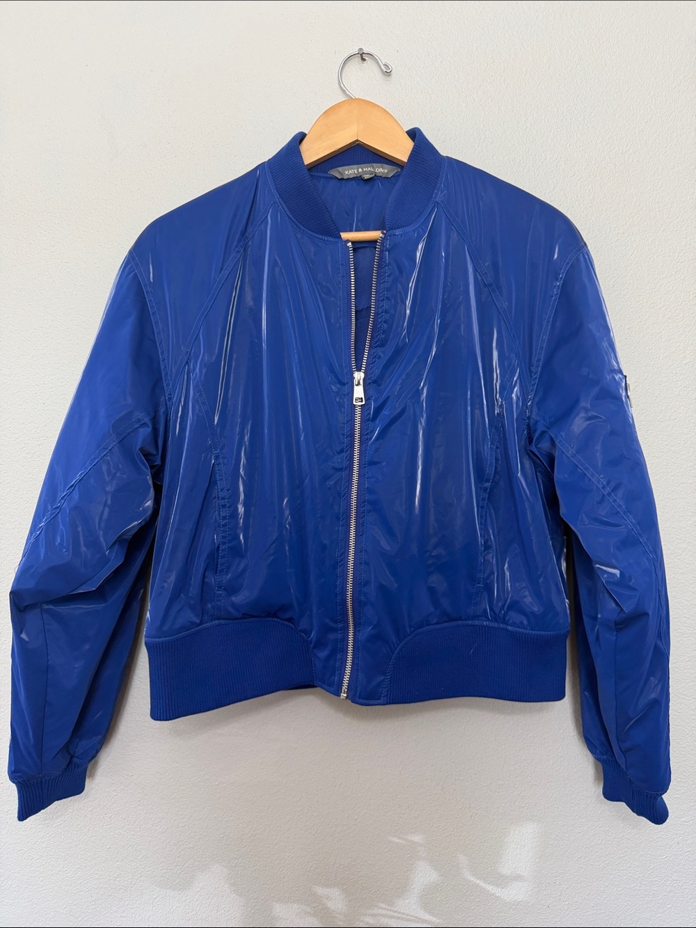 Kate & Mallory Women’s Electric Shiny Blue Bomber Jacket Medium NWOT‎